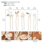 Load image into Gallery viewer, Miallo Vintage Pearl Flower Hair Pins (5pcs/pack) Gold Leaves Delicate Handmade Crystal Wedding Hair Accessories HS-J6990G
