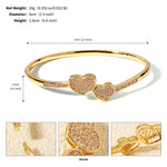 Load image into Gallery viewer, Miallo Simple New Shiny Zircon Bracelet For Women Creative Double Heart Love Bangles Women Jewelry Accessories BS-J5586G

