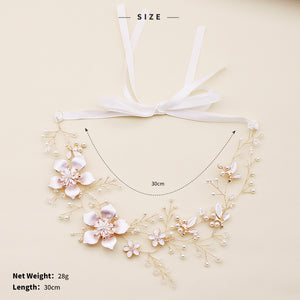 Miallo Gold Flowers Handmade Headpieces Wedding Hair Jewelry Princess Crown Hair Vine Headband for Women HS-J5009