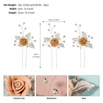 Load image into Gallery viewer, Miallo Elegant Pink RoseU Shaped Hairpins (3pcs/pack) Handmade Femo Flower Hair Accessories Wedding Bridal For Girls Birthday Gift HS-J6995SPINK
