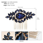 Load image into Gallery viewer, Miallo Luxury Fashion Handmade Wedding Party Hair Accessories Blue Color Crystal Bridal Hair Comb For Women And Girls HS-J7076GBLUE
