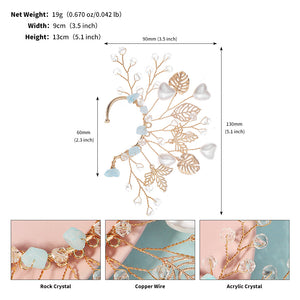 Miallo Elf Fairy Ears Handmade Earrings Creative Heart Shape Pearl Hollowed Flower Leaf Handcraft Ear Accessories ERS-J4285G