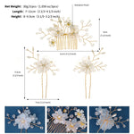 Load image into Gallery viewer, Miallo Rhinestone crystal Wedding Hair Comb Handmade Vintage U Shaped Hairpins Resin Flower Wedding Pearl Jewelry Sets(3 pcs/set) HS-J6424
