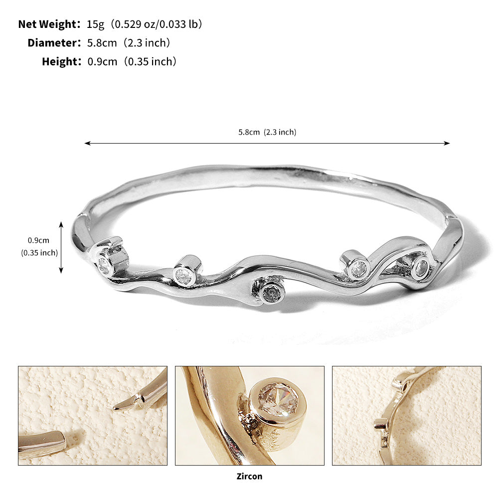 Miallo Real Gold Plated Copper Zircon Bracelet Bangles Fashion Jewelry Women Accessories BS-J5582