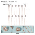 Load image into Gallery viewer, Miallo Exquisite Shiny Rhinestone Flower U Shaped Hairpins (12pcs/pack) Bridal Wedding Hair Accessories For Women and Girls HS-J3841
