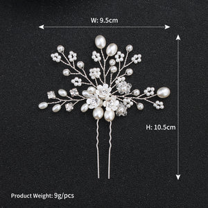 Miallo New Bride Wedding Hair Pin Simple pearl flower Rhinestone Hair Accessories for Women and Girls HS-J4498