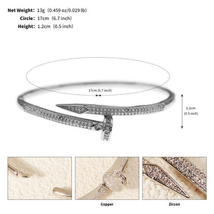 Miallo Stylish Cubic Zircon Spike Bangle Simple Versatile Daily Accessories BS-J5508