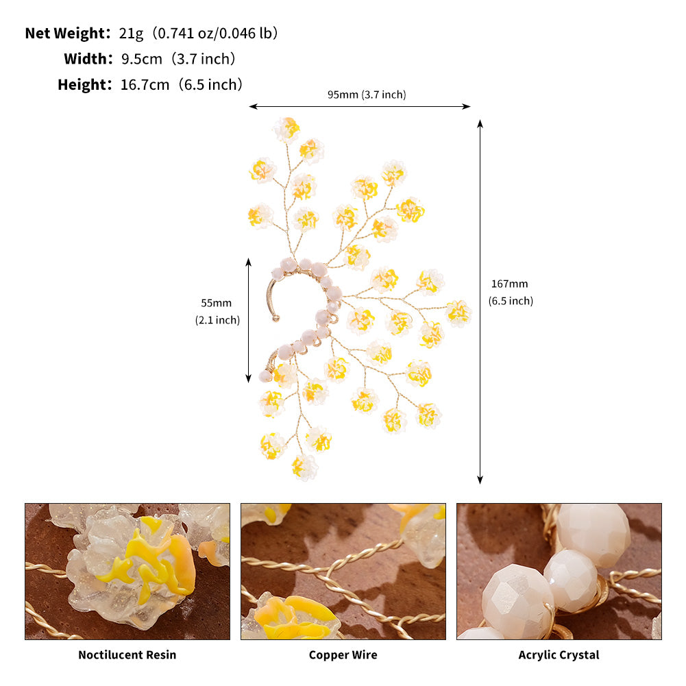 Miallo New Creative Style Yellow Resin Flower Earrings Wedding Bride Crystal Bead Elegant Handmade Ear Accessories For Women And Girls ERS-J4266G