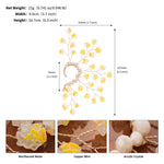 Load image into Gallery viewer, Miallo New Creative Style Yellow Resin Flower Earrings Wedding Bride Crystal Bead Elegant Handmade Ear Accessories For Women And Girls ERS-J4266G
