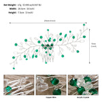 Load image into Gallery viewer, Miallo Simple Fashion Hair Comb Green Crystal Bead Hair Accessories HS-J6646
