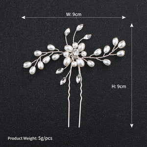 Miallo Simple Pearl Hair Pins (3 pcs/pack) Bridal Wedding Sets Party Hair Accessory Wedding Flower Rhinestone Hair Pins HS-J4475