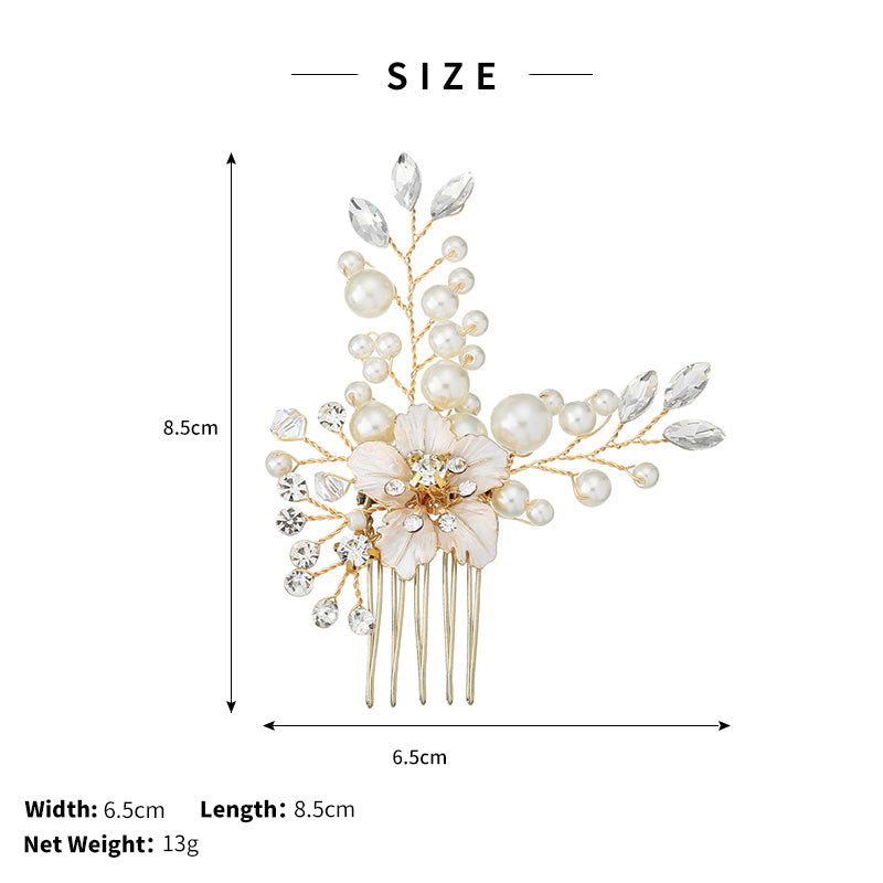 Miallo Exquisite Rhinestone Flower Pearl Hair Comb Fashion Gorgeous Crystal Hair Accessories For Wedding HS-J4412