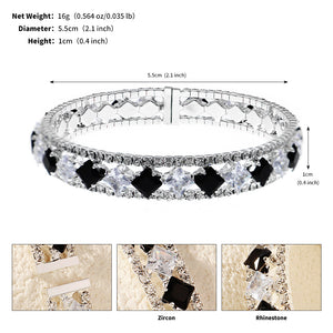Miallo European American Fashion Full Rhinestone Wide Open Bracelet Light Luxury Versatile Shiny Daily Women's Bracelet BS-J5573