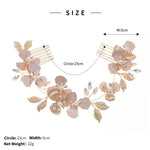 Load image into Gallery viewer, Miallo Luxury Pearl Double Hair Comb Women Metal Gold Leaf Rhinestone Wedding Bridal Hair Headpiece HS-J6311
