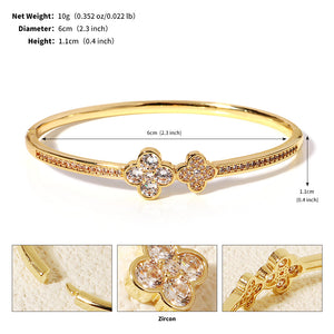 Miallo Light Luxury Zircon Flower Lucky Grass Clasp Bracelet Minimalist Versatile High End Bracelet for Women BS-J5581G