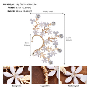 Miallo Delicate Handmade Rose Flower Branch Vine Leaf Elf Tassel Earrings Fashion Shiny Crystal Pearl Ear Jewelry ERS-J4283G