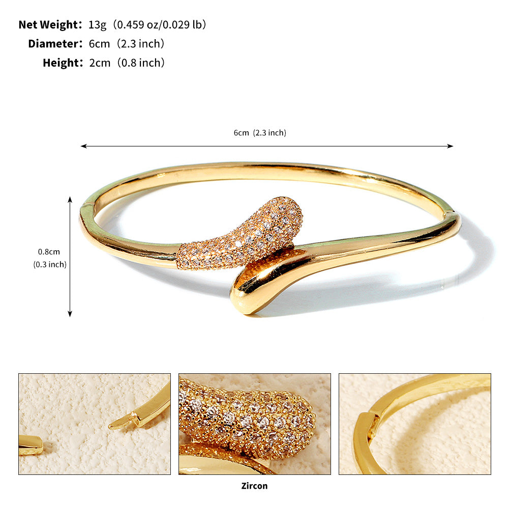 Miallo European American Trendy Copper Inlaid Zircon Bracelet Stylish Versatile Women Daily Bracelet BS-J5585