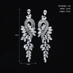 Load image into Gallery viewer, Miallo New Stylish Bohemia Silver Color Crystal Alloy Long Luxury Women Drop Earrings Wedding Bride Bridesmaids Dangle Earrings ERS-J4097S
