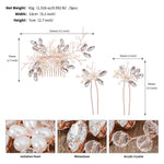 Load image into Gallery viewer, Miallo Exquisite Crystal Rhinestones Flower Leaf Pearl Hair Comb Hair Pins 3pcs/set Women Jewelry HS-J6971
