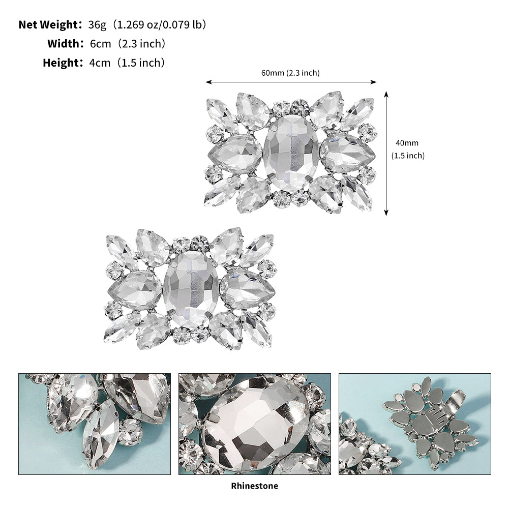 Miallo New Women Rhinestone Shoe Buckles Bridal Wedding Shoe Accessories Metal Inlaid Rhinestone Shoe Clips SC-J090S