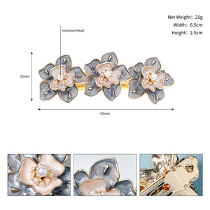 Miallo Exquisite Elegant Oil-drop Hairpin Fashion Pearl Flower Hair Jewelry Daily Accessory For Girls HS-J6344