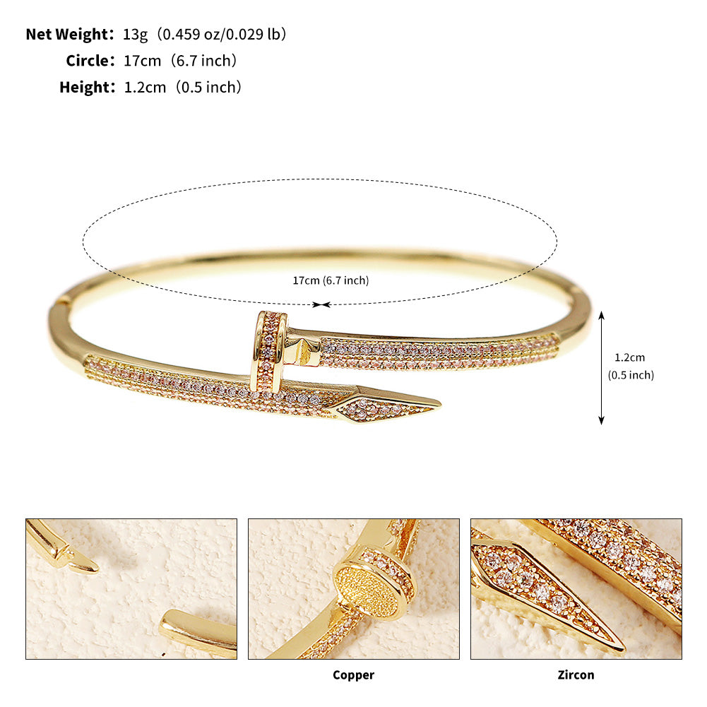 Miallo Stylish Cubic Zircon Spike Bangle Simple Versatile Daily Accessories BS-J5508