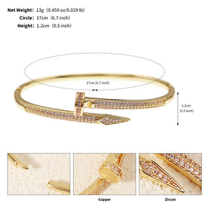 Miallo Stylish Cubic Zircon Spike Bangle Simple Versatile Daily Accessories BS-J5508