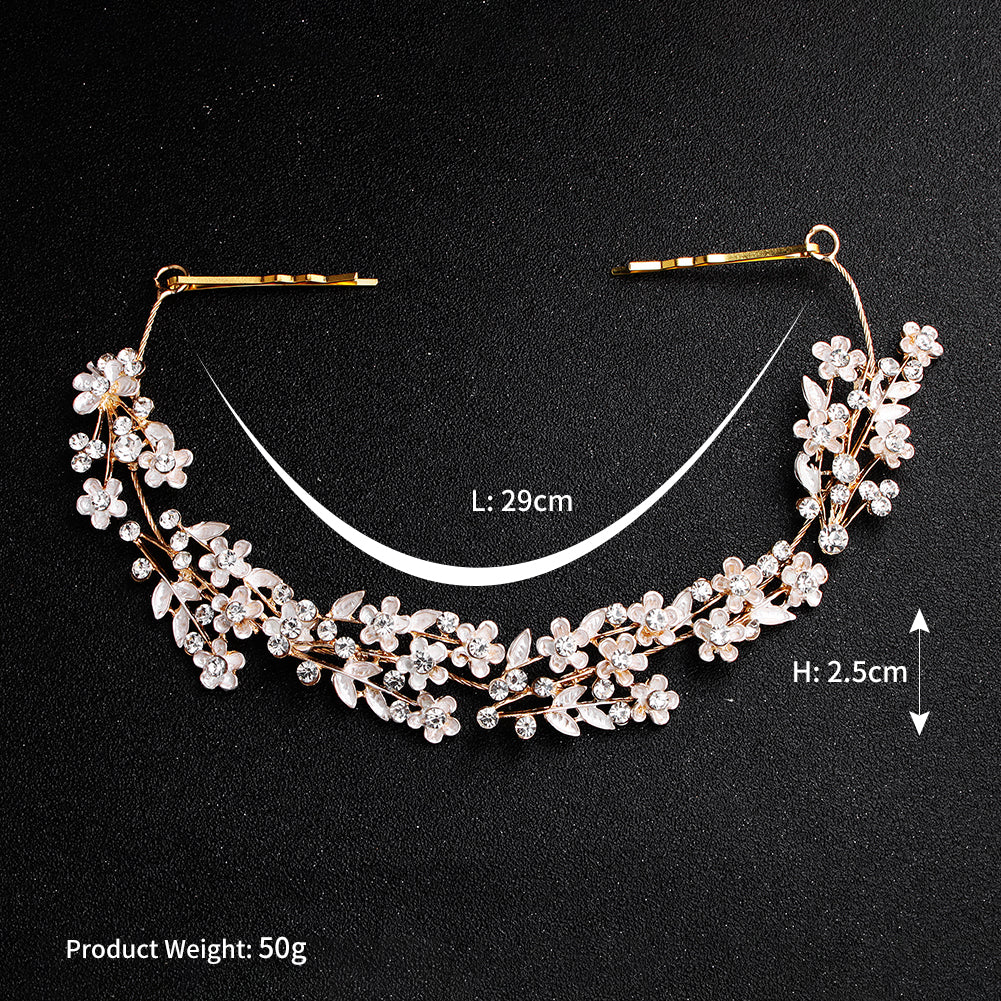 Miallo Delicate Luxury Alloy Flower Embedded With rhinestone Hairband Women Bridal Wedding Hair Accessories HS-J5487
