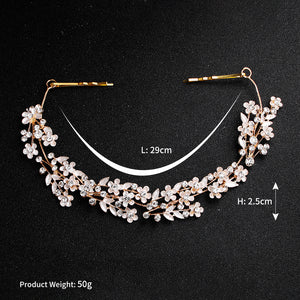 Miallo Delicate Luxury Alloy Flower Embedded With rhinestone Hairband Women Bridal Wedding Hair Accessories HS-J5487