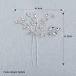 Load image into Gallery viewer, Miallo Fashion Elegant Rhinestone Leaf Hair Pins(2 pcs/pack) Simple Shiny Crystal Beads Bridal Wedding Hair Accessories HS-J4334
