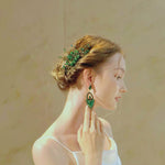 Load and play video in Gallery viewer, Miallo Exquisite handmade green crystal hair comb vintage Wedding Bride Accessories For Women HS-J6471
