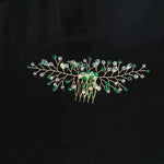 Load and play video in Gallery viewer, Miallo Simple Fashion Hair Comb Green Crystal Bead Hair Accessories HS-J6646
