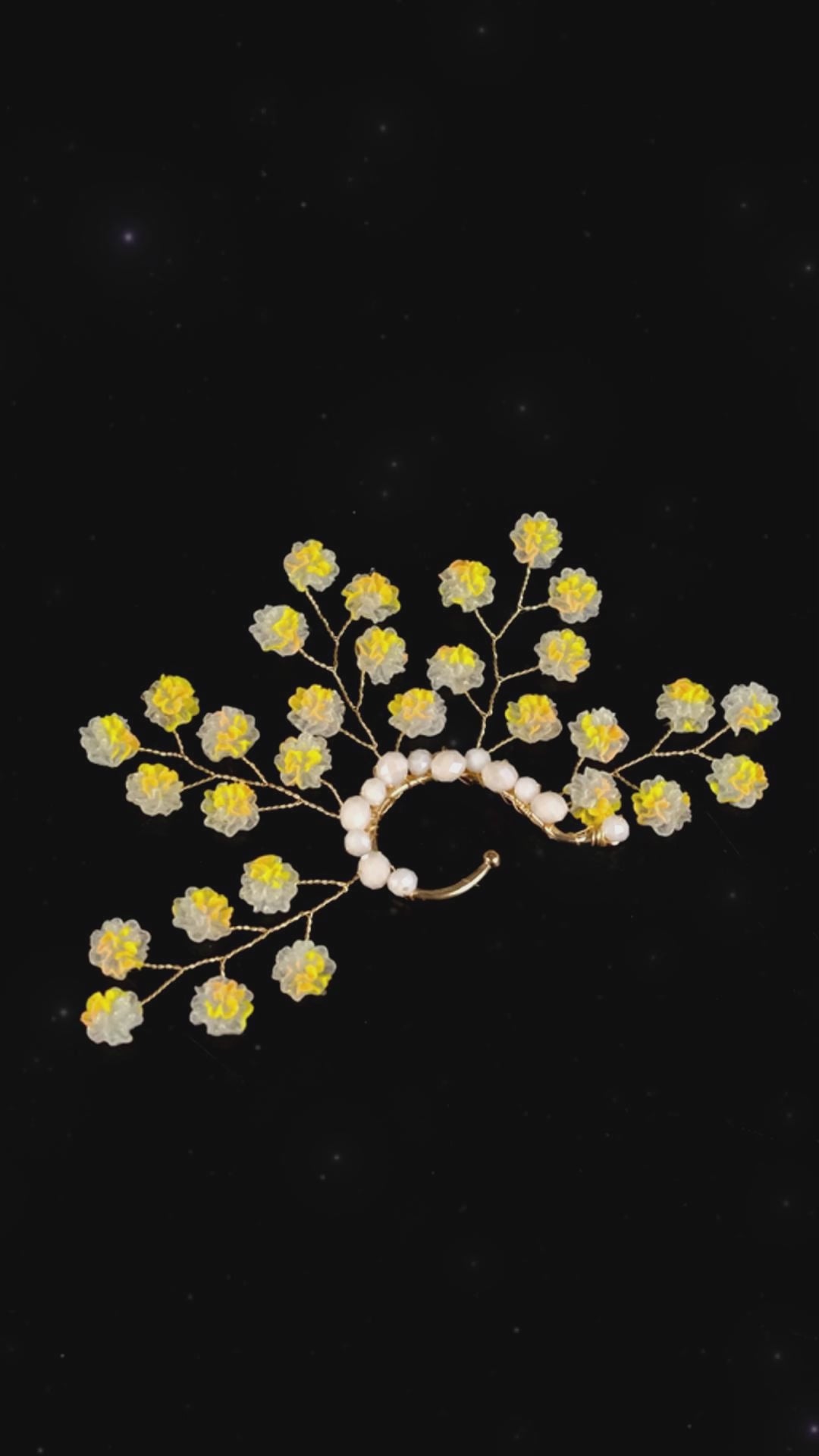 Miallo New Creative Style Yellow Resin Flower Earrings Wedding Bride Crystal Bead Elegant Handmade Ear Accessories For Women And Girls ERS-J4266G