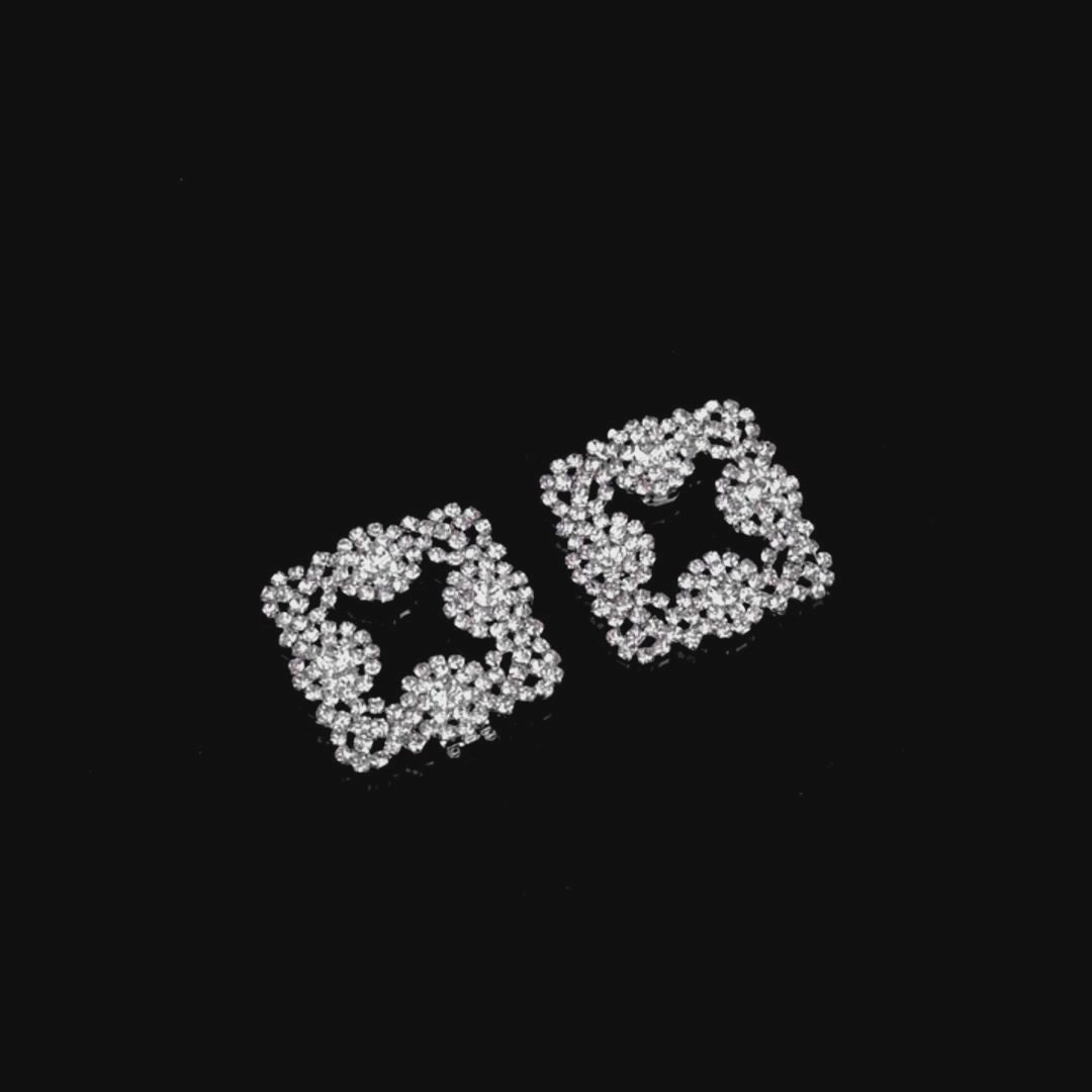 Miallo Rhinestone Bride Wedding Elegant Square Shoe Buckle (2pcs/pack) High Heels Shoes Clip Women Shoe Decoration Accessories SC-J082