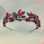 Load and play video in Gallery viewer, Miallo Fashion Halloween Party Festival Hairband Delicate Black Red Flower Crystal Hair Accessories For Bride TS-J3369BLK
