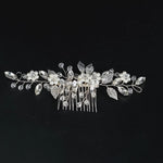 Load and play video in Gallery viewer, Miallo Hot Selling Bridal Crystal Pearl Flower Handmade Wedding Headpiece Hair Combs Metal Leave Hair Accessories HS-J6628
