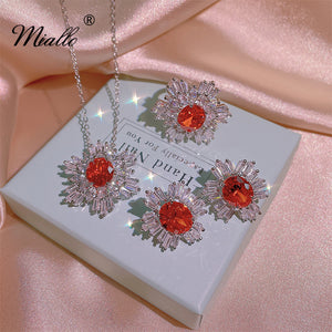 [miallo] Jewelry Set S8 Flower Cubic Zirconia Jewelry Set
