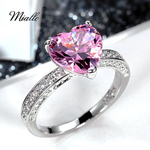 [miallo] Ring R200 Heart Shaped Pink Zircon Ring