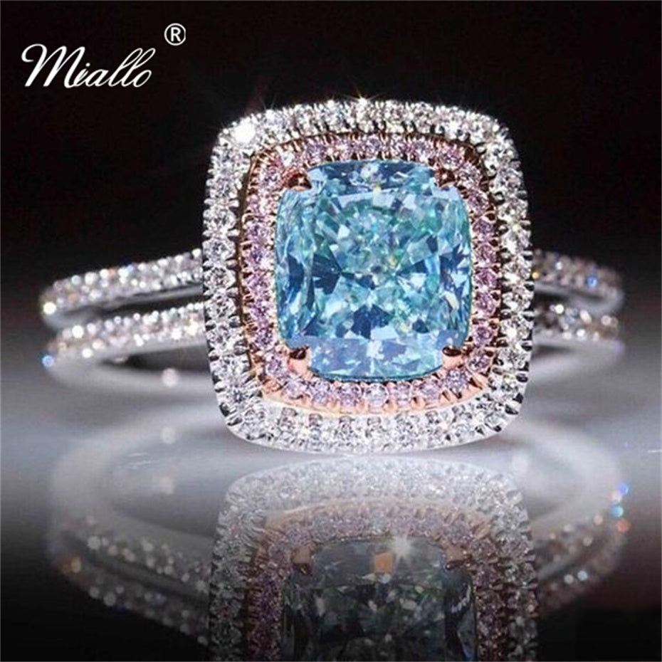 [miallo] Ring R92 Pink Cubic Zircon Princess Ring