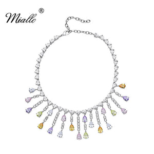 [miallo] Necklace N6 Colorful Cubic Zirconia Women Necklace