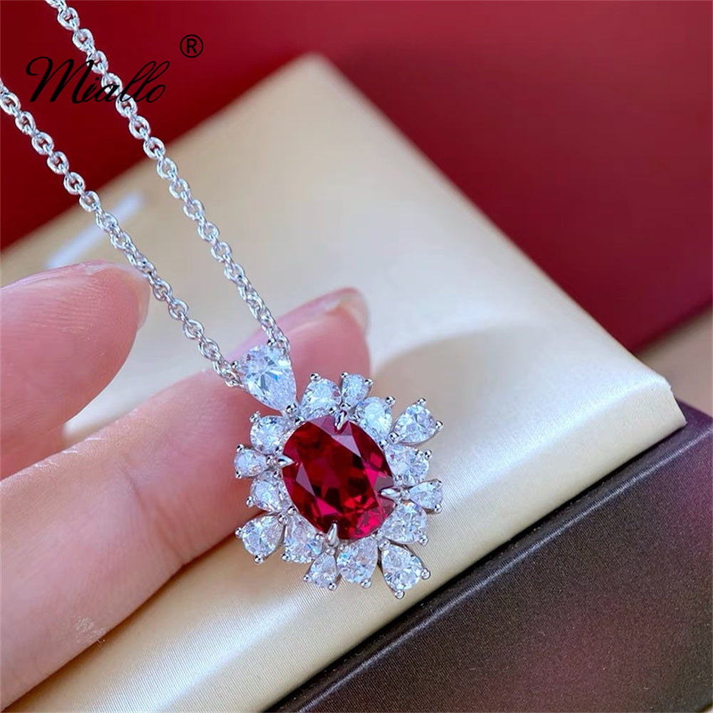 Red cubic deals zirconia necklace