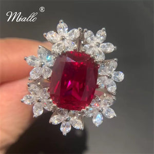 [miallo] Ring R175 Flower Cubic Zirconia Red Ring