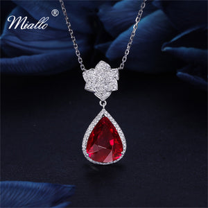 [miallo] Necklace N28 Full Rhinestone Rose Water Drop Necklace