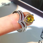 Load image into Gallery viewer, [miallo] Ring R62 Classic Yellow Cubic Zirconia Ring
