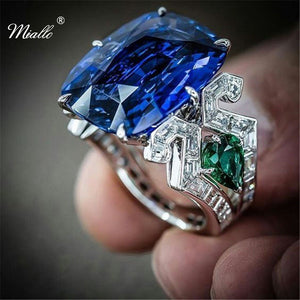 [miallo] Ring R141 Topaz Blue Cubic Zirconia Ring