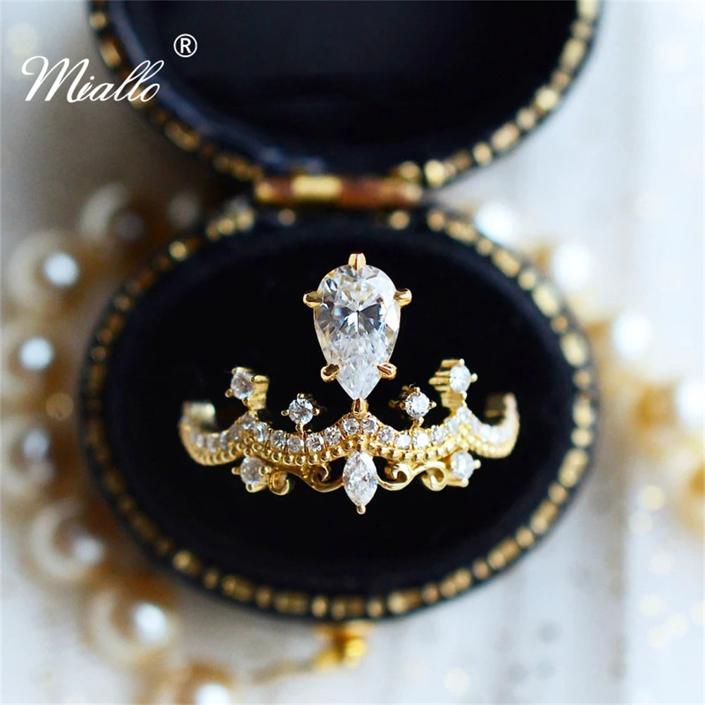 [miallo] Ring R95 Fashion Women Crown Ring
