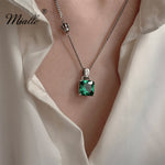 Load image into Gallery viewer, [miallo ] Necklace N10 Vintage Silver Crown Green Zircon Necklace
