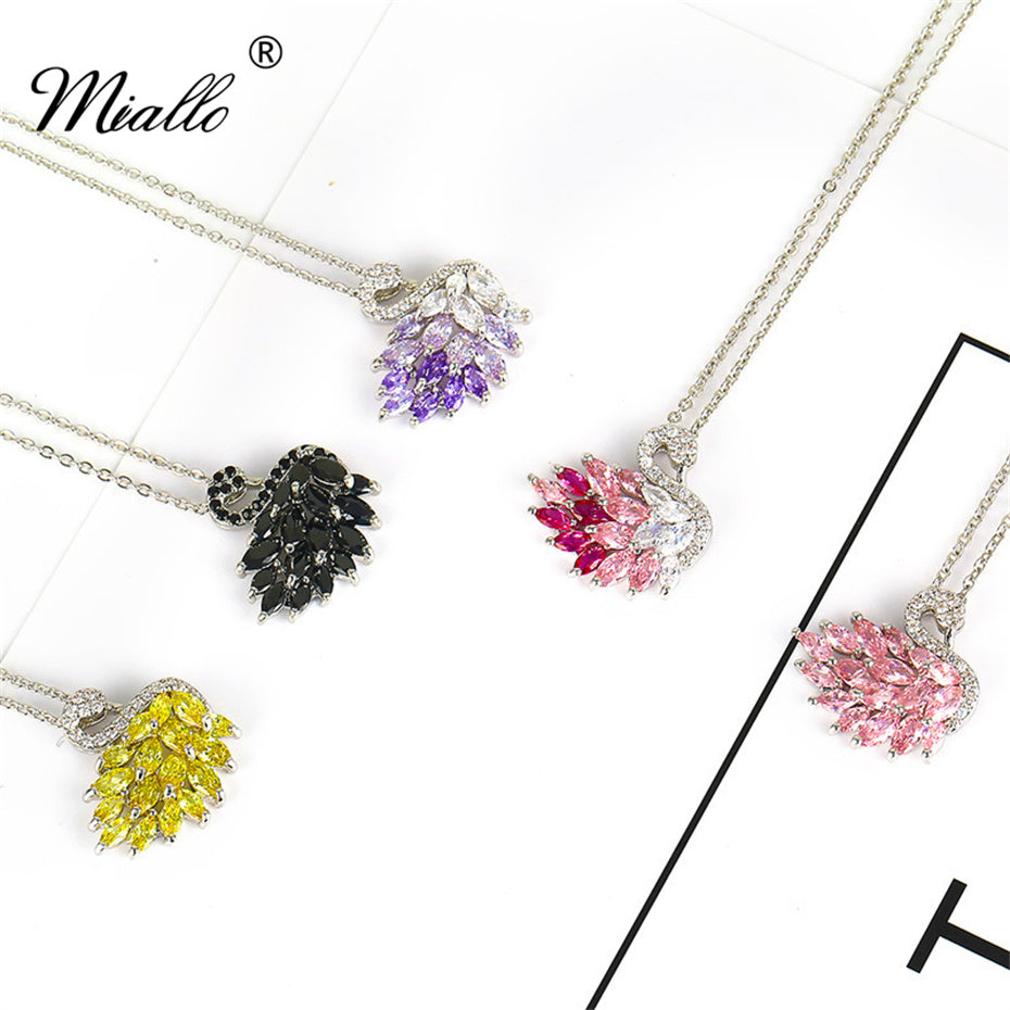 [miallo] Necklace N32 Swan Cubic Zirconia Necklace