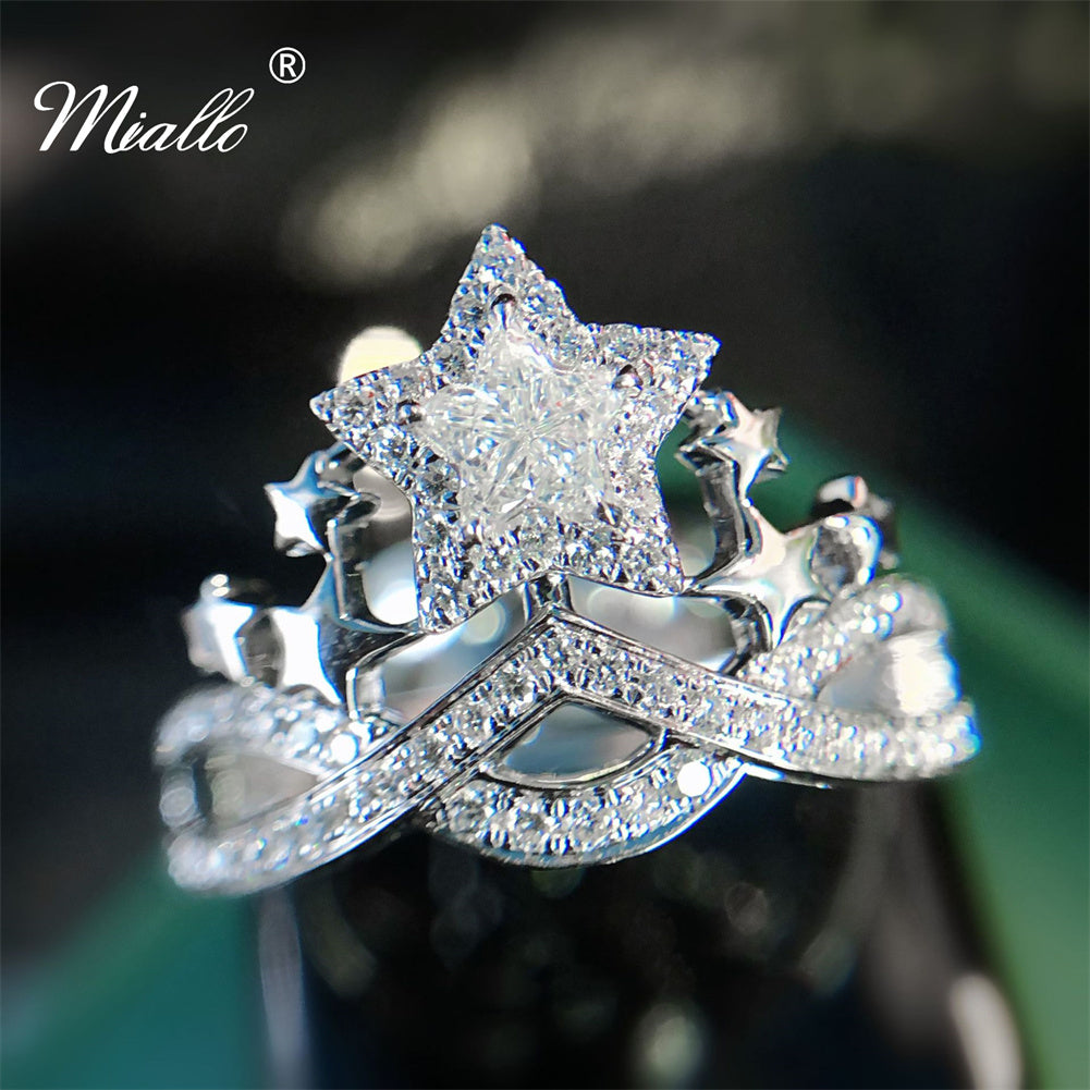 [miallo] Ring R81 Cubic Zirconia Five-pointed Star Ring
