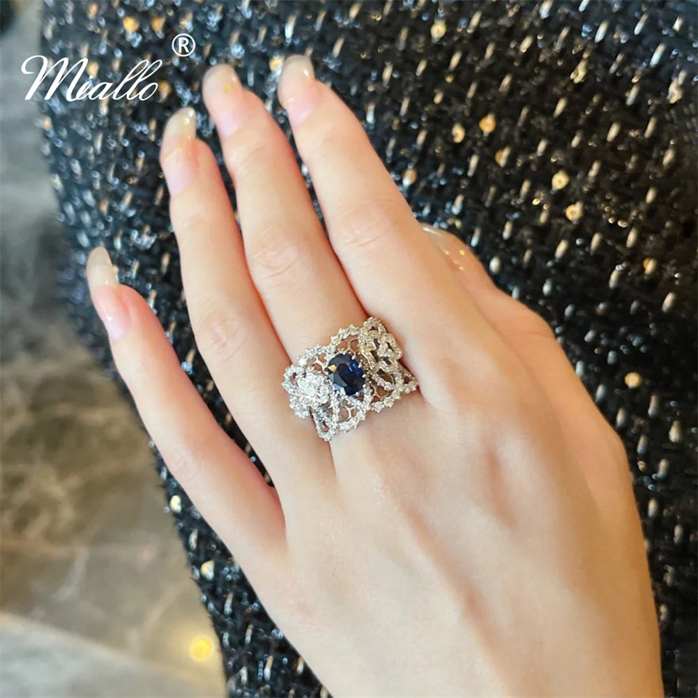 [miallo] Ring R29 Hollow Out CZ Stone Ring